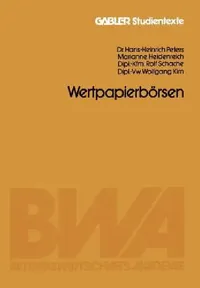 Buy Wertpapierbörsen by Hans-Heinrich Peters | Gabler Hardcover | German Language Economics Textbook | 1981 Edition — BookShops.in