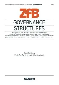 Buy Governance Structures (English, Horst Albach) — BookShops.in