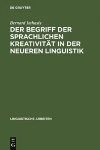 Buy Der Begriff Der Sprachlichen Kreativität in Der Neueren Linguistik (English, Bernard Imhasly) — BookShops.in