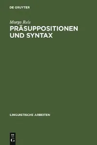 Buy Präsuppositionen und Syntax (English, Marga Reis) — BookShops.in