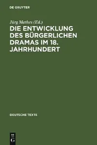 Buy Die Entwicklung des bürgerlichen Dramas im 18. Jahrhundert (English, Jürg Mathes) — BookShops.in