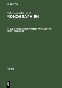 Buy Monographien, 23, Dudenrode, Kr[eis] Witzenhausen, Netra, Kr[eis] Eschwege (English, Ingrid Guentherodt) — BookShops.in