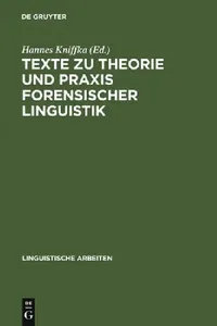Buy Texte Zu Theorie Und PRAXIS Forensischer Linguistik (English, Hannes Kniffka) — BookShops.in