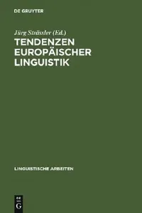 Buy Tendenzen europäischer Linguistik (English, Jürg Strässler) — BookShops.in