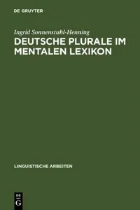 Buy Deutsche Plurale im mentalen Lexikon (English, Ingrid Sonnenstuhl-Henning) — BookShops.in