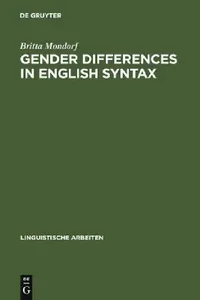 Buy Gender Differences in English Syntax (English, Britta Mondorf) — BookShops.in