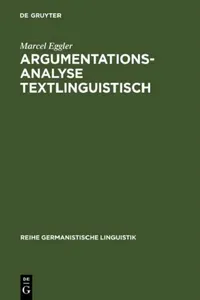 Buy Argumentationsanalyse textlinguistisch (English, Marcel Eggler) — BookShops.in