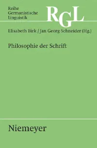 Buy Philosophie der Schrift (English, Elisabeth Birk | Jan Georg Schneider) — BookShops.in