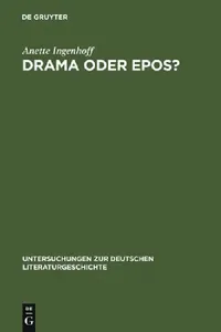 Buy Drama oder Epos? (English, Anette Ingenhoff) — BookShops.in