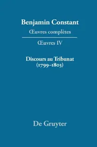 Buy Discours Au Tribunat. de la Possibilit' D'Une Constitution R'Publicaine Dans Un Grand Pays (1799-180 (English, Maria Luisa Sanch'z Mej-A | Kurt Kloocke) — BookShops.in