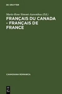 Buy Français du Canada - Français de France (English, Marie-Rose Simoni-Aurembou) — BookShops.in