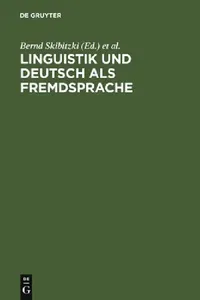 Buy Linguistik und Deutsch als Fremdsprache (English, Bernd Skibitzki | Barbara Wotjak) — BookShops.in