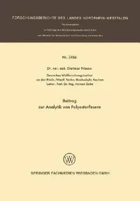 Buy Beitrag Zur Analytik Von Polyesterfasern (English, Dietmar Nissen) — BookShops.in
