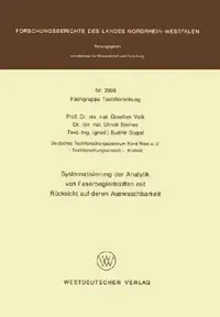 Buy Systematisierung Der Analytik Von Faserbegleitstoffen Mit Rücksicht Auf Deren Auswaschbarkeit (English, Giselher Valk) — BookShops.in