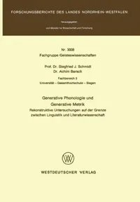 Buy Generative Phonologie Und Generative Metrik (English, Siegfried J. Schmidt) — BookShops.in