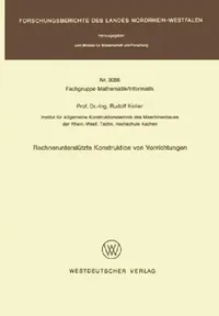 Buy Rechnerunterstützte Konstruktion von Vorrichtungen (English, Rudolf Koller) — BookShops.in