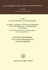 Buy Sozio-Ökonomische Strategien Für Die Nationale Bildungsplanung in Entwicklungsländern (English, Michaela Buchmann) — BookShops.in