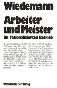 Buy Arbeiter Und Meister Im Rationalisierten Betrieb (English, Herbert Wiedemann) — BookShops.in