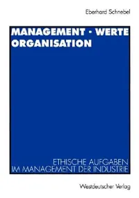 Buy Management - Werte Organisation (English, Eberhard Schnebel) — BookShops.in