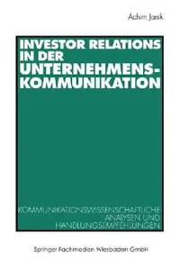 Buy Investor Relations in Der Unternehmenskommunikation (English, Achim Janik) — BookShops.in
