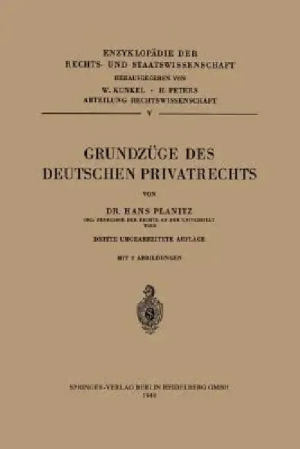 Grundzüge Des Deutschen Privatrechts (English, Hans Planitz)