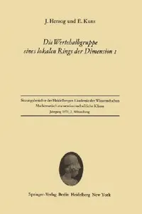 Buy Die Wertehalbgruppe Eines Lokalen Rings Der Dimension I (English, Jürgen Herzog | Ernst Kunz) — BookShops.in