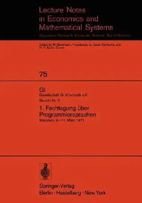 1. Fachtagung Über Programmiersprachen (English, Hans Langmaack | Manfred Paul)