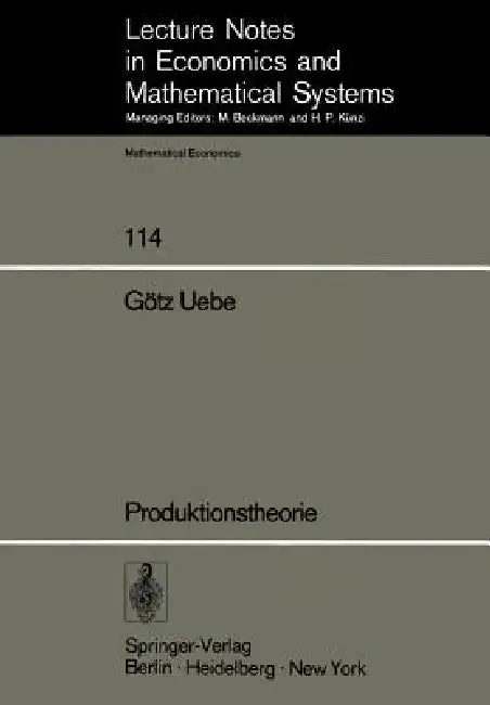 Produktionstheorie (English, J. Fischer | G. Uebe)