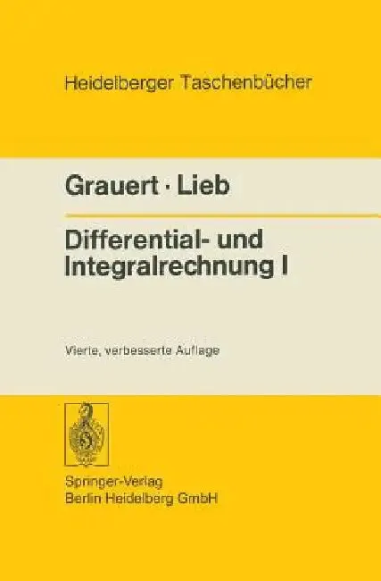 Differential- Und Integralrechnung I (English, Hans Grauert | Ingo Lieb)