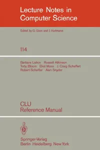 Buy Clu: Reference Manual (English, B. Liskov | R. Atkinson | T. Bloom) — BookShops.in