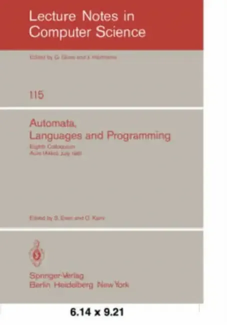 Automata, Languages and Programming | by S. Even | O. Kariv | Springer | by S. Even | O. Kariv | Springer | by S. Even | O. Kariv | Springer | by S. Even | O. Kariv | Springer | by S. Even | O. Kariv | Springer | by S. Even | O. Kariv | Springer | by S. Even | O. Kariv | Springer | by S. Even | O. Kariv | Springer | by S. Even | O. Kariv | Springer | by S. Even | O. Kariv | Springer | by S. Even | O. Kariv | Springer | by S. Even | O. Kariv | Springer | by S. Even | O. Kariv | Springer | by S. E