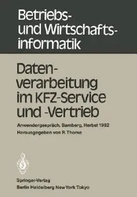 Buy Datenverarbeitung Im Kfz-Service Und -Vertrieb (English, R. Thome) — BookShops.in