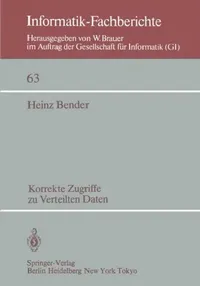 Buy Korrekte Zugriffe Zu Verteilten Daten (English, H. Bender) — BookShops.in