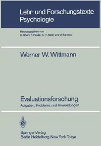 Buy Evaluationsforschung (English, Werner W. Wittmann) — BookShops.in