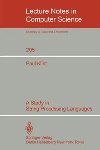 Buy A Study in String Processing Languages (English, Paul Klint) — BookShops.in