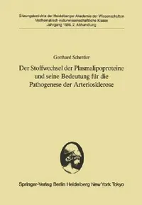 Buy Der Stoffwechsel Der Plasmalipoproteine Und Seine Bedeutung Für Die Pathogenese Der Arteriosklerose (English, Gotthard Schettler) — BookShops.in