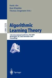 Buy Algorithmic Learning Theory (English, Naoki Abe | Roni Khardon | Thomas Zeugmann) — BookShops.in