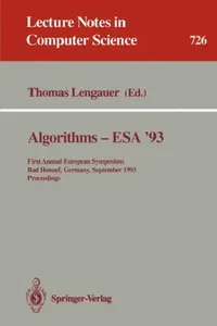 Buy Algorithms - ESA '93 (English, Thomas Lengauer) — BookShops.in
