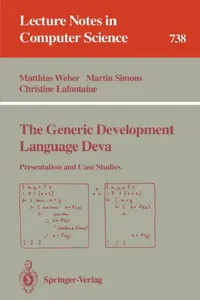 Buy The Generic Development Language Deva (English, Matthias Weber | Martin Simons | Christine LaFontaine) — BookShops.in