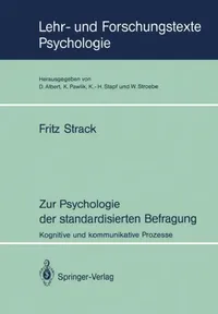 Buy Zur Psychologie Der Standardisierten Befragung (English, Fritz Strack) — BookShops.in