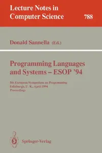 Buy Programming Languages and Systems - ESOP '94 (English, Donald Sannella) — BookShops.in