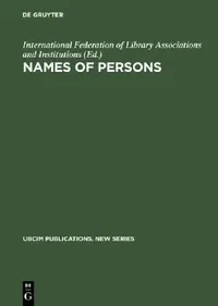 Buy Names of Persons (English, International Federation of Library Asso) — BookShops.in