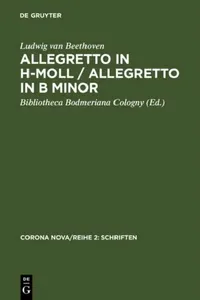 Buy Allegretto in h-Moll / Allegretto in B minor (English, Ludwig Van Beethoven | Bibliotheca Bodmeriana Cologny) — BookShops.in