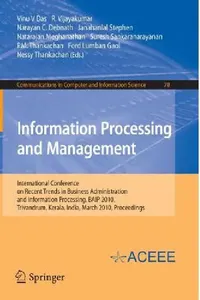 Buy Information Processing and Management (English, Vinu V. Das | R. Vijayakumar | Narayan C. Debnath) — BookShops.in