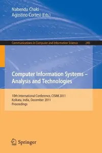 Buy Computer Information Systems - Analysis and Technologies (English, Nabendu Chaki | Agostino Cortesi) — BookShops.in