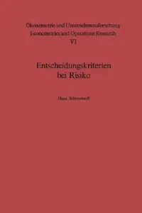 Buy Entscheidungskriterien Bei Risiko (English, H. Schneeweiß) — BookShops.in