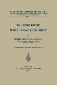 Buy Das Englische Währungs-Experiment (English, Fredric Benham | Melchor Palyi) — BookShops.in