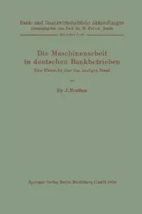 Buy Die Maschinenarbeit in Deutschen Bankbetrieben (English, J. Meuthen | W. Prion) — BookShops.in