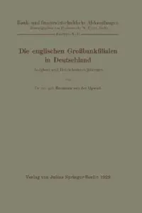 Buy Die Englischen Großbankfilialen in Deutschland (English, Hermann Van Der Upwich | W. Prion) — BookShops.in
