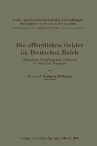 Buy Die Öffentlichen Gelder Im Deutschen Reich (English, Wolfgang Hoffmann) — BookShops.in